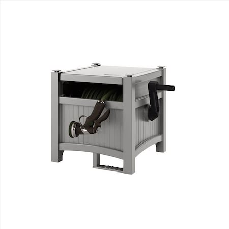 Suncast Suncast 100 ft. Gray Free Standing Hideaway Hose Reel PHILIPSH100DY